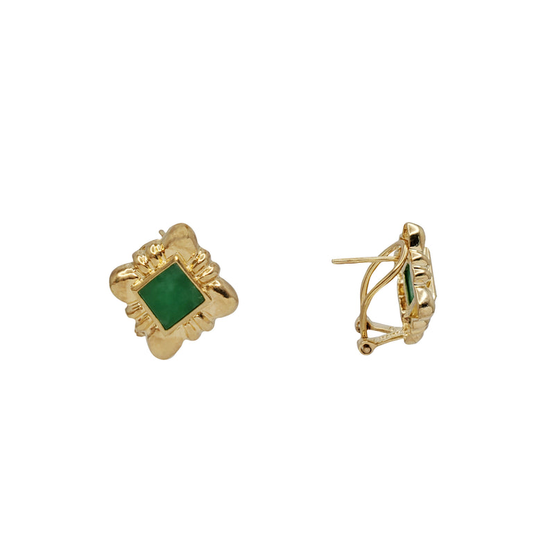 Rhombus Fancy Jade Earrings (14K)