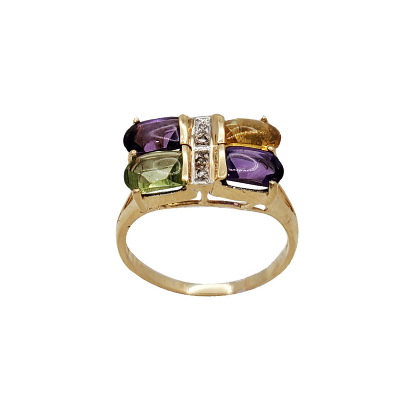 Multicolor Butterfly Ring (14K)