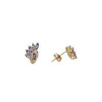 Diamond Blooming Flowers Stud Earrings (14K)