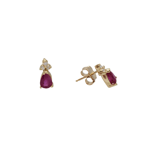 Diamond & Ruby Stud Earrings