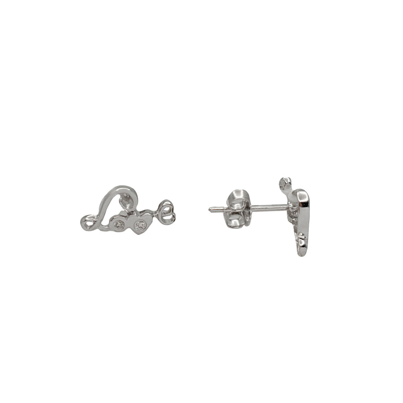 Diamond " Love" Stud Earrings (14K)