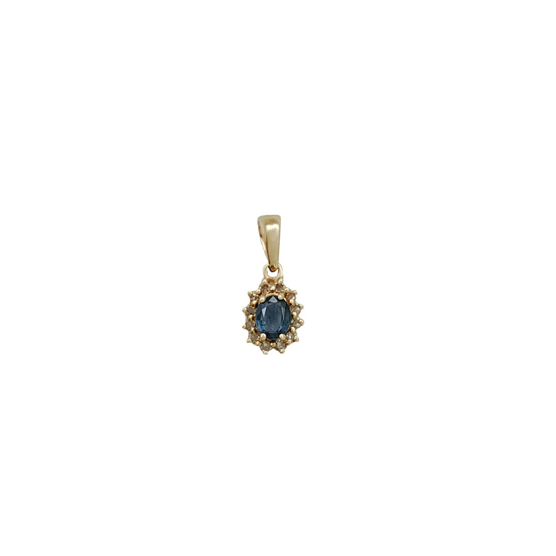 Oval Blue Sapphire Pendant (14K)