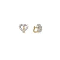 Diamond Heart Huggies Earrings (14K)