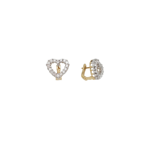 Diamond Heart Huggies Earrings (14K)