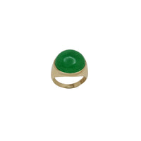 Oval Shape Jade Stone Ring (14K)