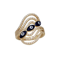 Zirconia Tree Evil Eyes Fancy Ring (14K)