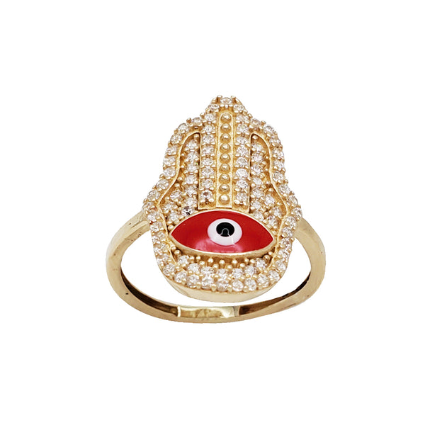 Zirconia Evil Eye Ring (14K)