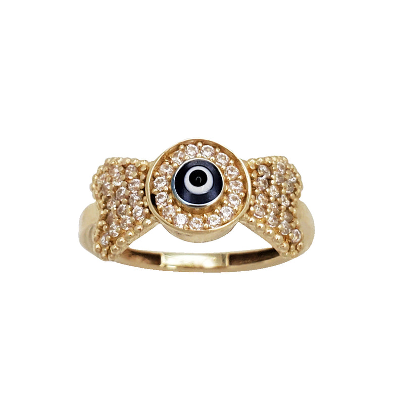 Zirconia Evil Eye Ring (14K)