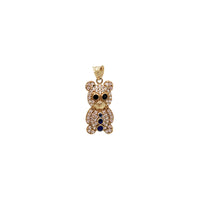 Zirconia With Stones Teddy Bear Pendant (14K)