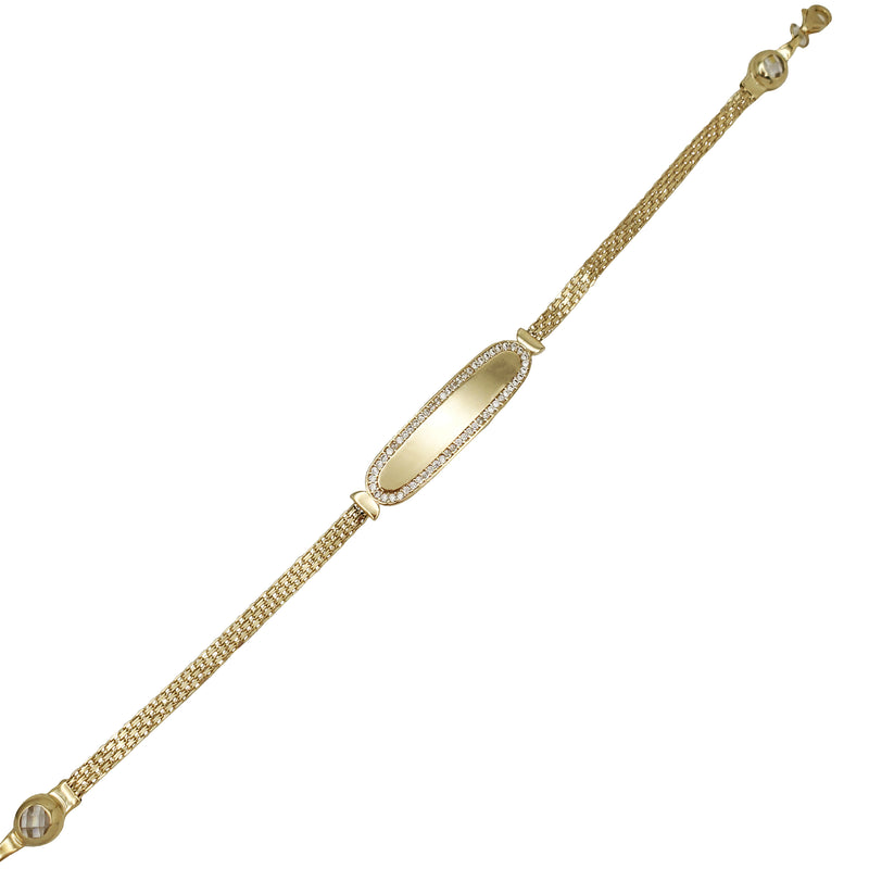 Zirconia Bismark ID Bracelet (14K)