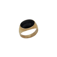 Black Onyx Oval Shaped Signet Ring (14K)