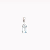 Emerald-Cut  Aquamarine Solitaire Pendant (14K)