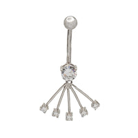 Body Jewelry Hanging CZ Barbell Piercing (14K)