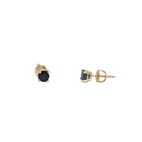 Round Sapphire Stud Earrings (14K)