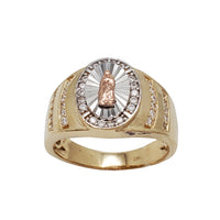 Zirconia Tri-color Virgin Mary Ring (14K)