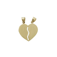 Plain Broken Half Heart Pendant (14K)