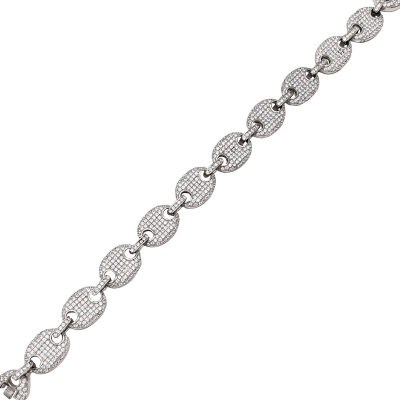 Zirconia Puffy Mariner Bracelet (Silver)