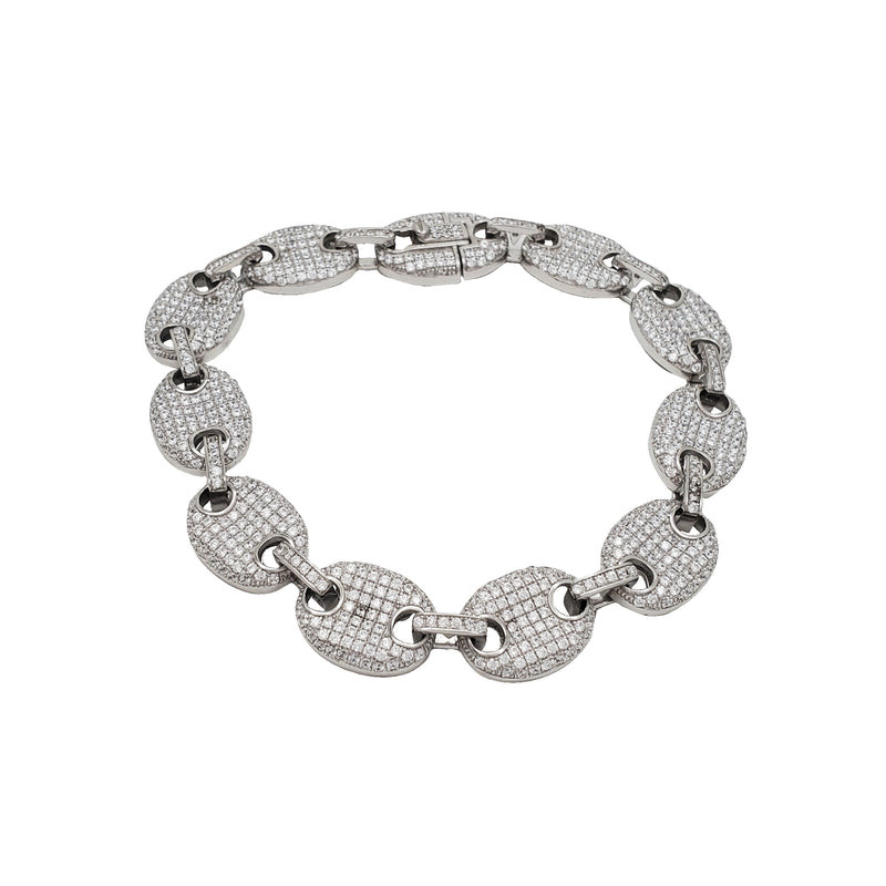 Zirconia Puffy Mariner Bracelet (Silver)