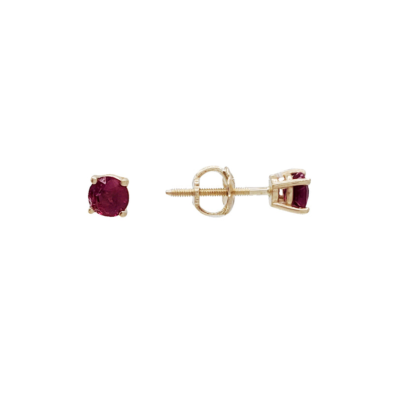 Ruby Solitaire Stud Earrings (14K)