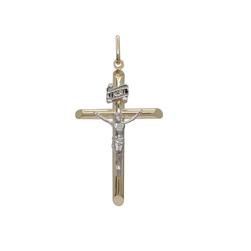 Two-Tone Crucifix Pendant (14K)