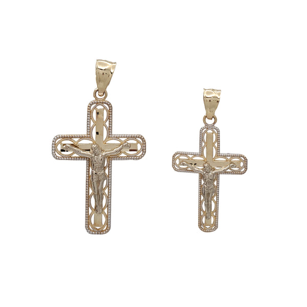 Two Tone Cross Pendant ( 14K)