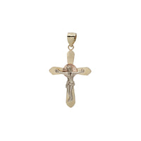 Tri-Color Crucifix Pendant (14K)