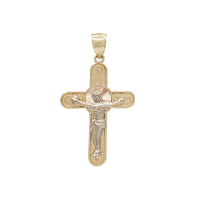 Tri-Color Cross Pendant (14K)