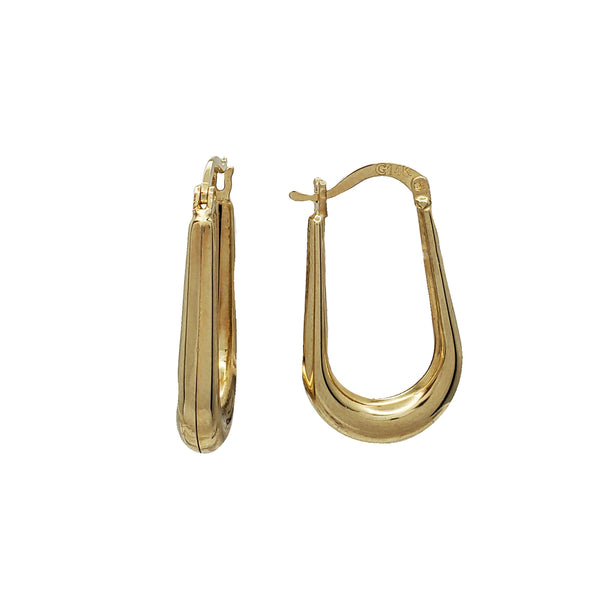 Plain Oval Hoop Earrings (14K)