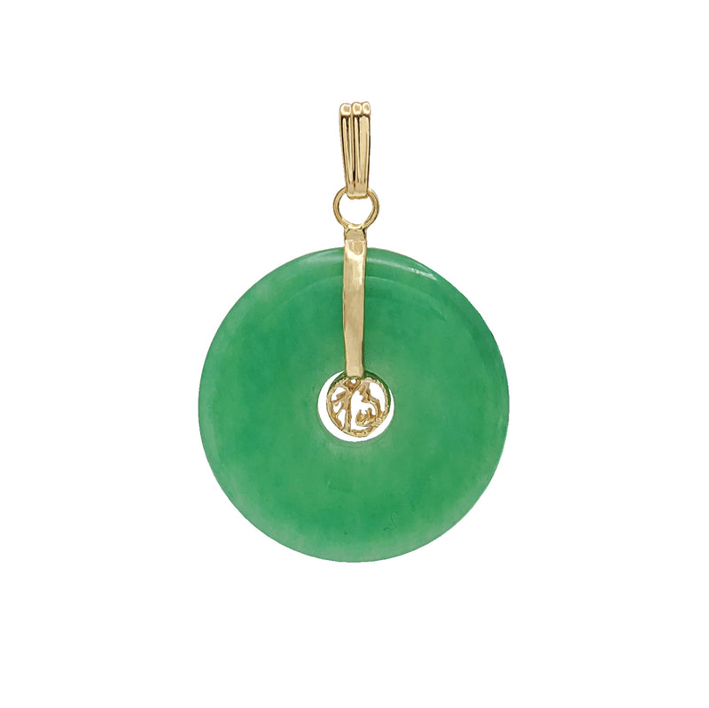 Jade Round Pendant (14K)