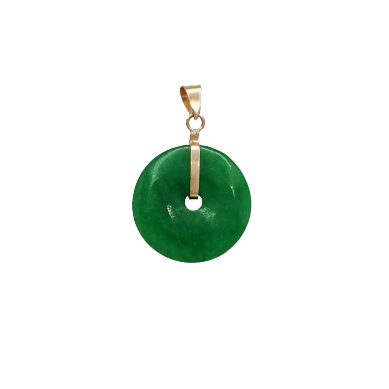 Jade Pi Disc Pendant (14K)