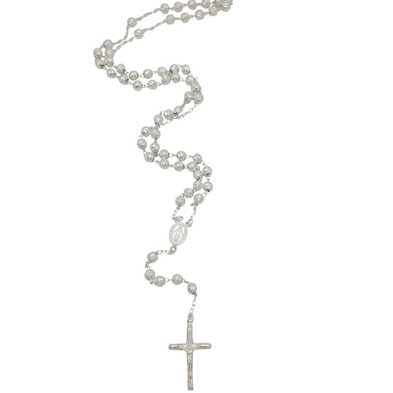 Diamond-Cut Rosary Chain (Silver)