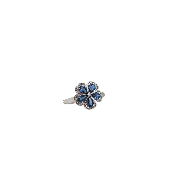 Blue Sapphire Flower Rings (14K)