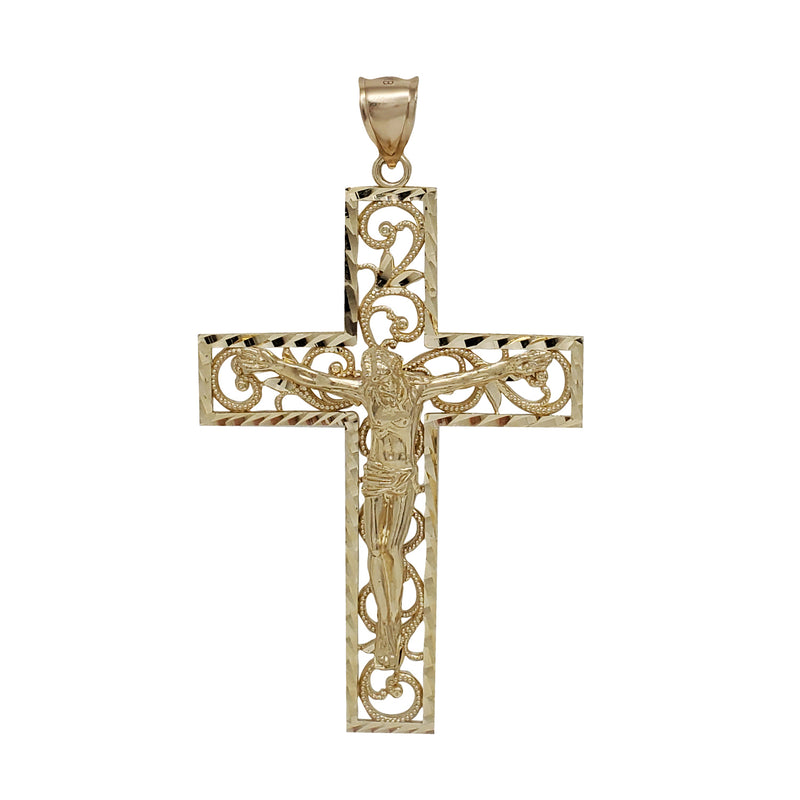 Diamond-Cut Cross Pendant (14K)