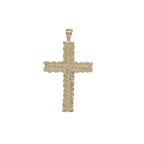 Diamond-Cut Nugget Cross Pendant (14K)