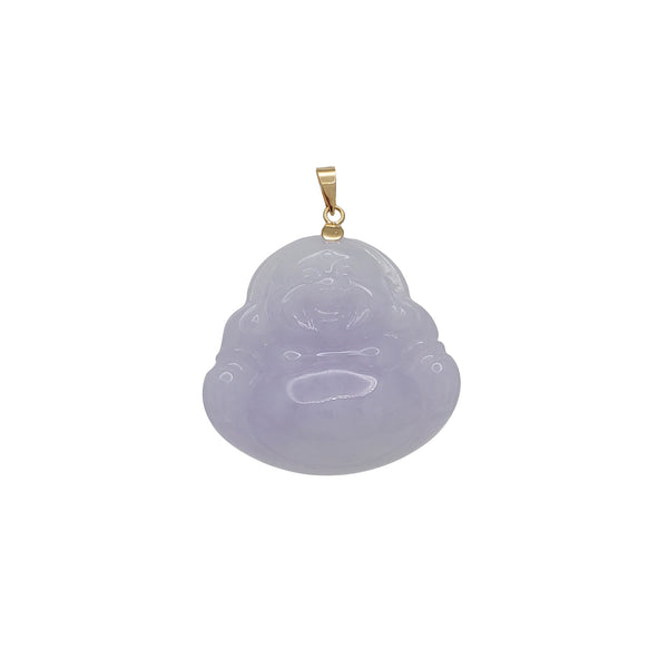 Purple Jade Buddha Pendant (14K)