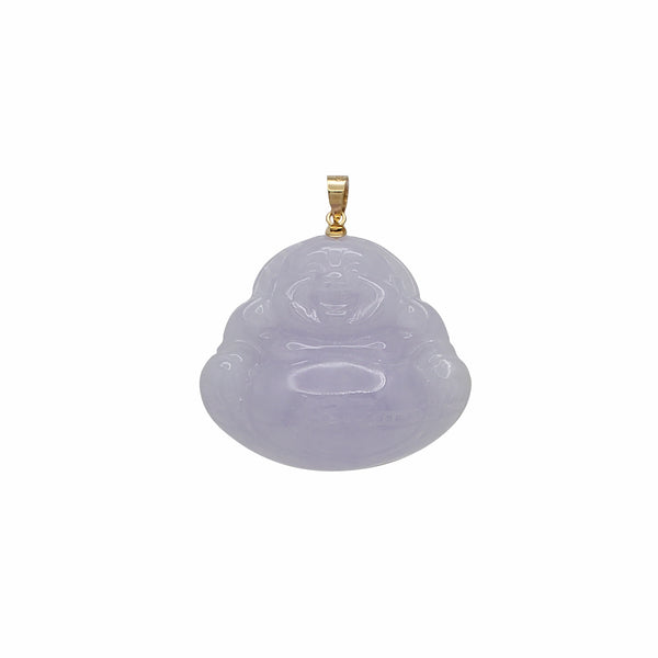 Purple Jade Buddha Pendant (14K)