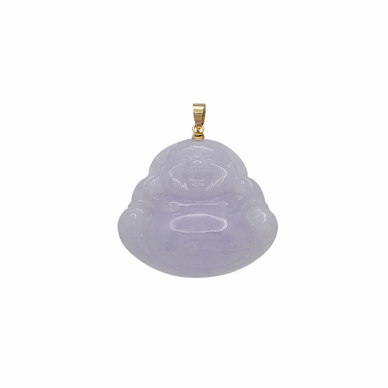 Purple Jade Buddha Pendant (14K)