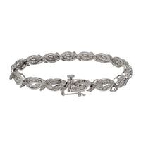 Baguette White Gold Diamond Bracelet (10K)