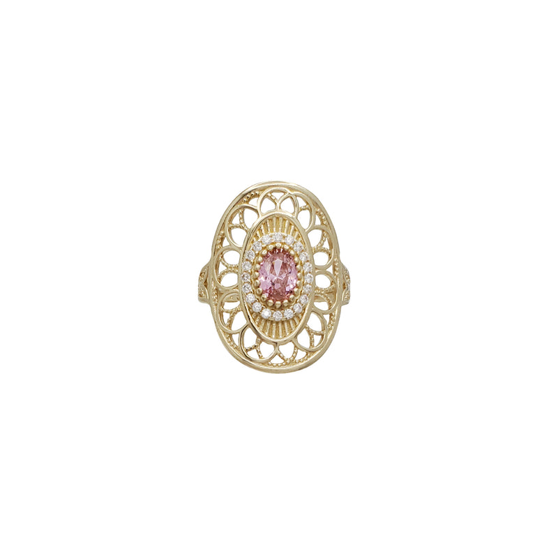 Fancy Pink Cubic Zirconia Ring (14K)