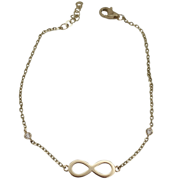 Zirconia Infinity Link Bracelet (14K)