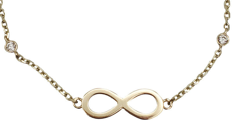 Zirconia Infinity Link Bracelet (14K)