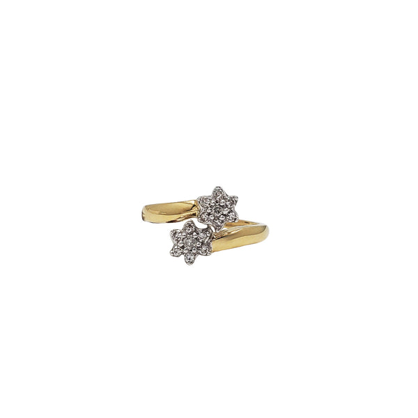 Diamond Double Flower Ring (14K)