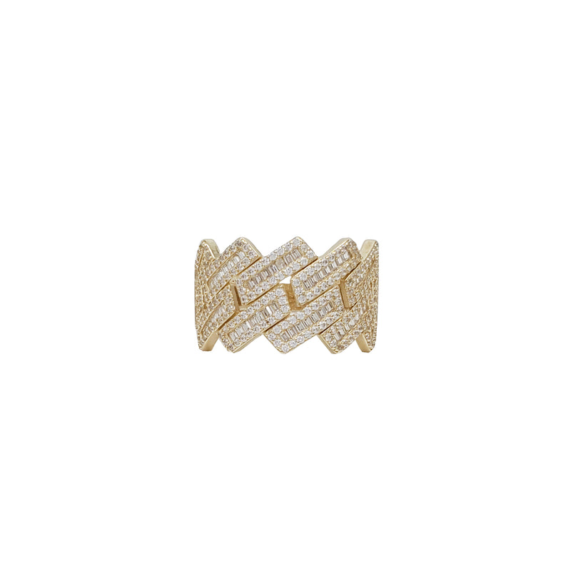 Iced-Out Baguette Cuban Ring (14K)