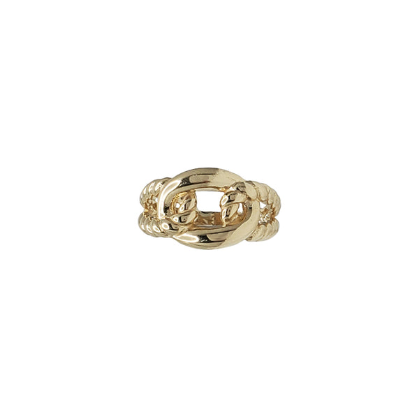 Textured Puff Cuban Ring (14K)