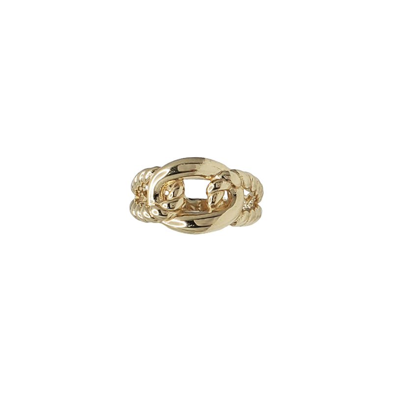 Textured Puff Cuban Ring (14K)