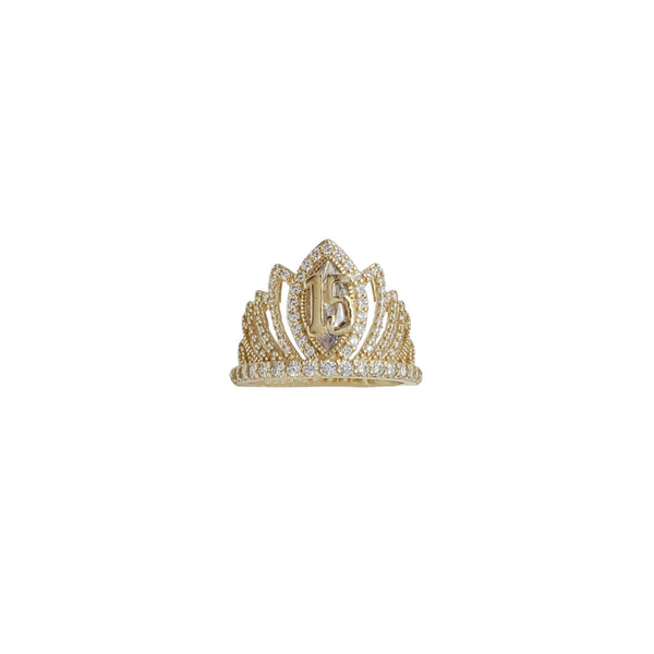 15 Years Birthday Crown-Tiara Ring (14K)