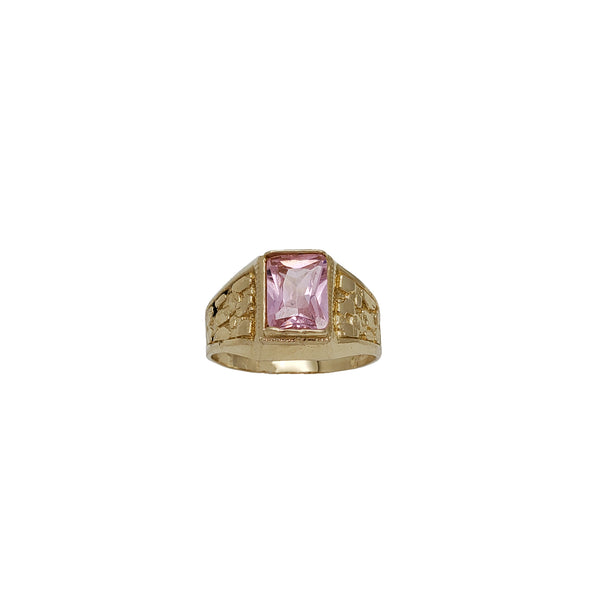 Zirconia Square Nugget Ring (14K)