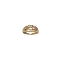 Zirconia Flower Signet Ring (14K)