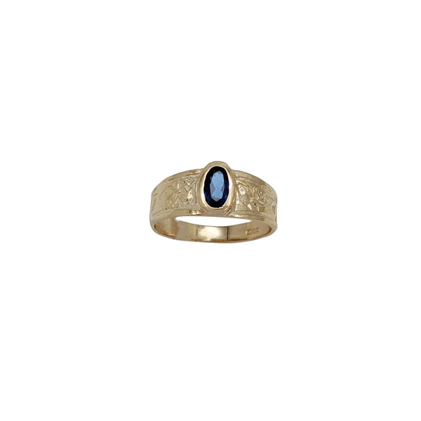 Blue Textured Pinky Ring (14K)