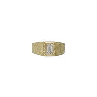 Rectangle Zirconia Kid/Pinky Signet Ring (14K)